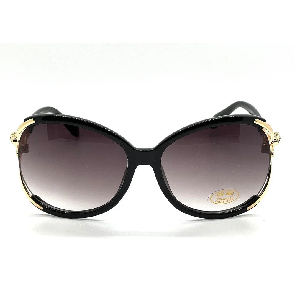 Oversized Sunglasses Women‎ Black Gold UV Protection Outoor Street Wear Female